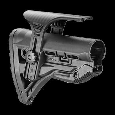 GL Shock Collapsible AR15 Buttstock With Cheekriser Black