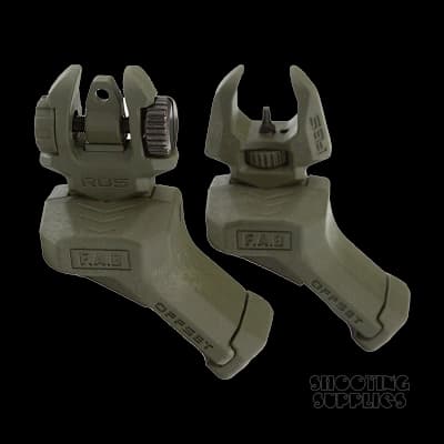Front And Rear Offset Folding Sights Green