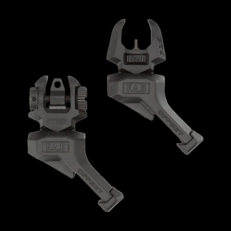 Front And Rear Offset Folding Sights Black