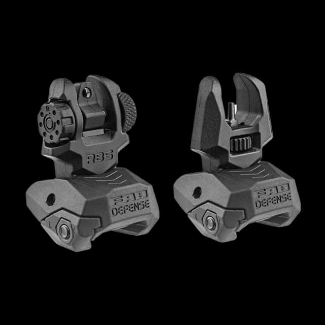 Front And Rear Backup Sight Black