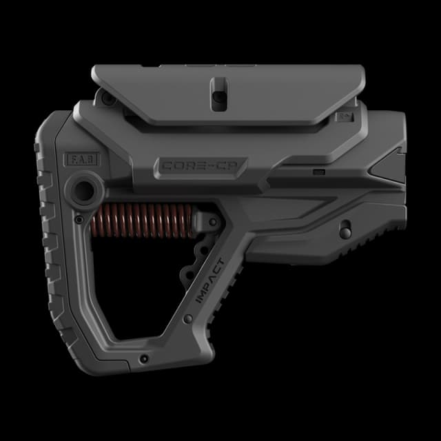 GL Core Impact Collapsible AR15 Buttstock With Cheekriser Black
