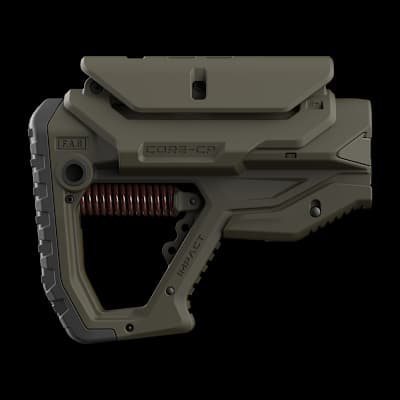 GL Core Impact Collapsible AR15 Buttstock With Cheekriser Green