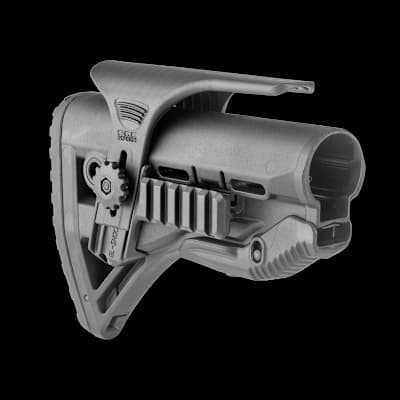 GL Shock Collapsible Butt Stock With Cheek Riser And Rail AR15 Black